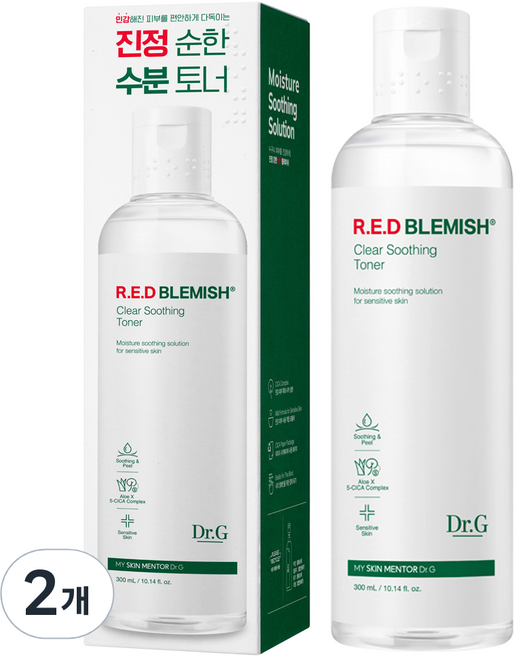 닥터지 레드 블레미쉬 클리어 수딩 토너, 300ml, 2개