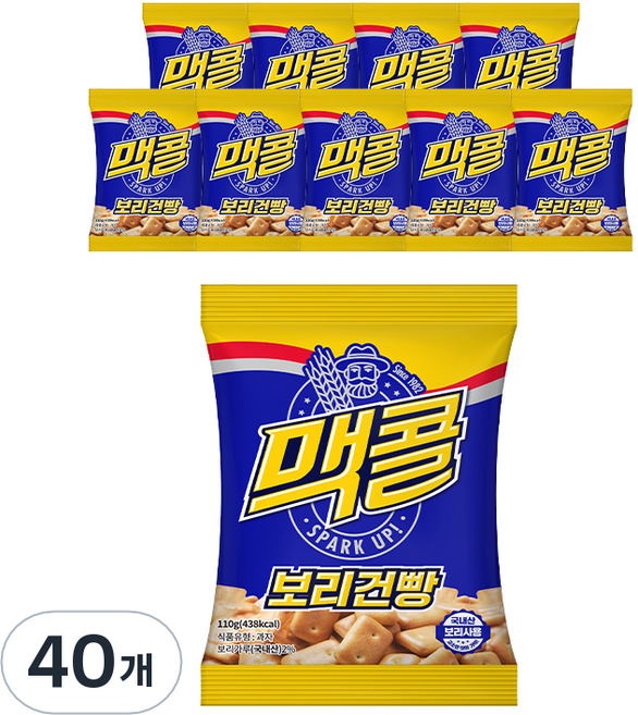 맥콜 보리 건빵, 110g, 40개