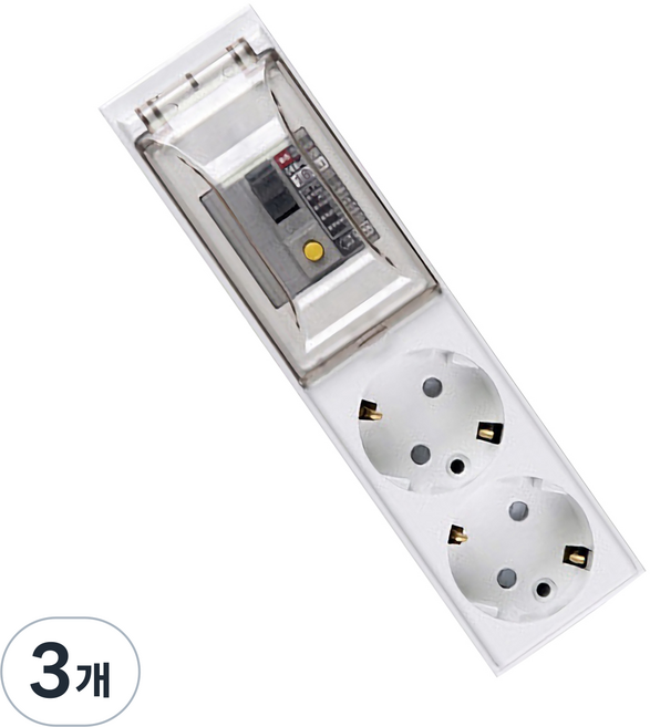이어지다 고용량 누전차단 멀티탭 전선형 2구 OSN223, 2.5m, 화이트, 3개