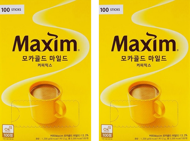 Maxim 麥心 摩卡經典三合一咖啡, 12g, 100條, 2盒