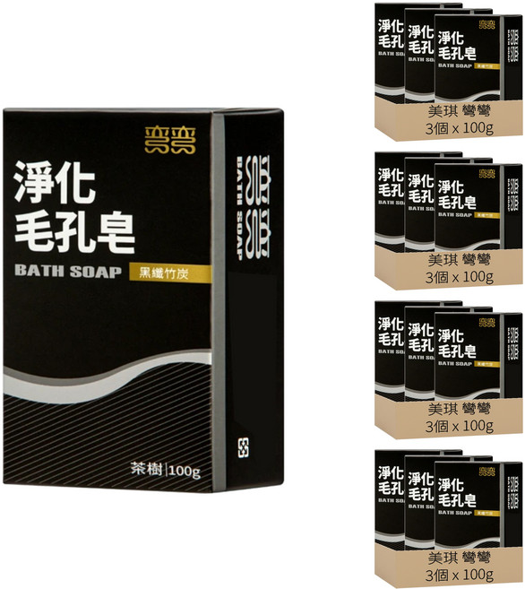 美琪 彎彎 淨化毛孔皂 茶樹, 100g, 12個