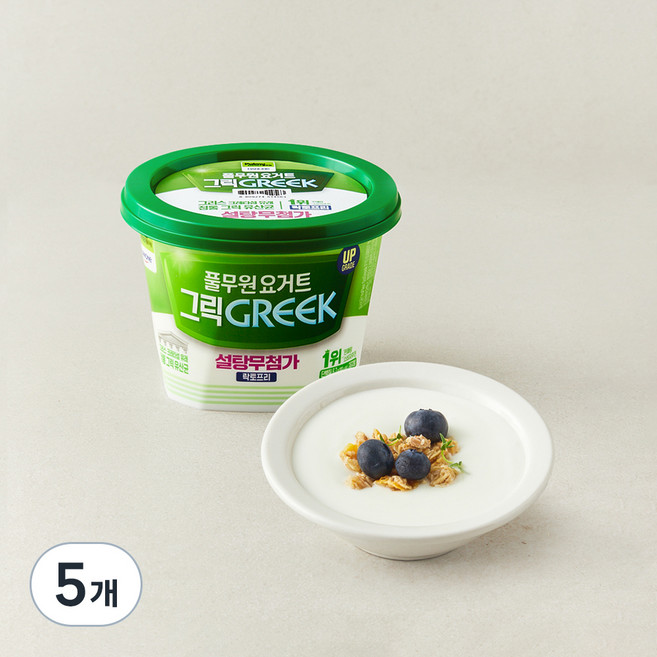 풀무원다논 그릭 설탕무첨가 플레인 요거트, 400g, 5개