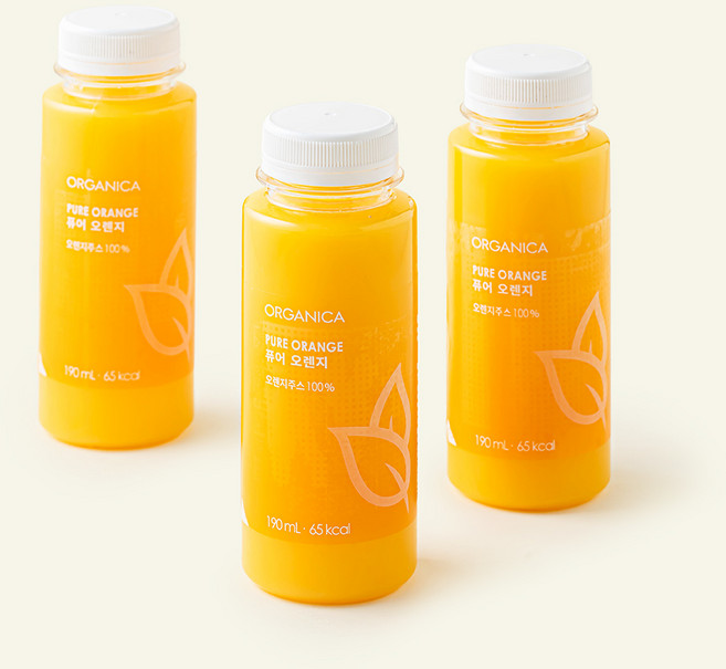 올가니카 퓨어 오렌지, 190ml, 3개