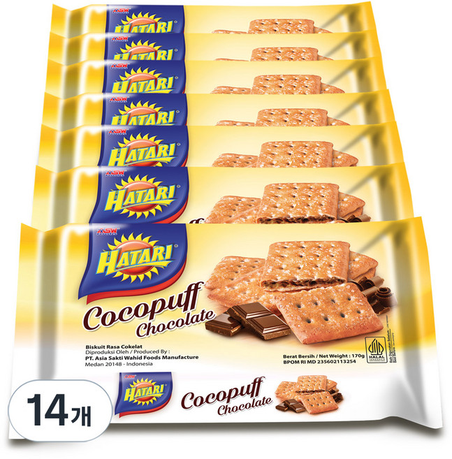 HATARI 可可泡芙巧克力口味, 170g, 14個