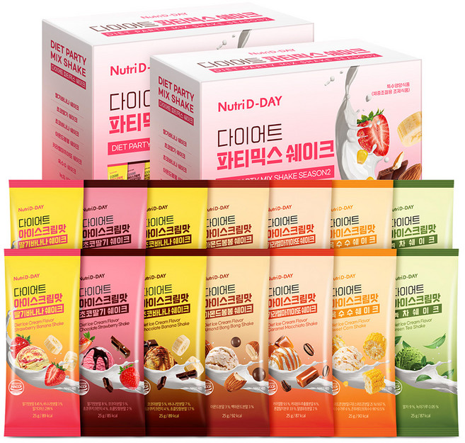 뉴트리디데이 다이어트 파티믹스 쉐이크 7종 세트, 350g, 2개