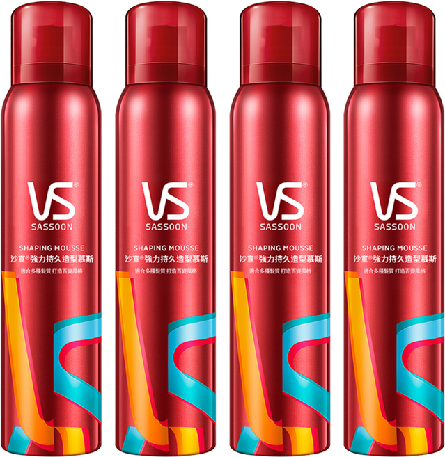 VS 沙宣 強力持久造型慕斯, 4個, 250ml