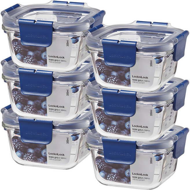 락앤락 탑클라스 정사각 밀폐용기, 6개, 300ml