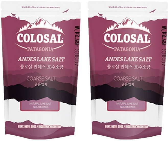 COLOSAL 安地斯湖粗粒鹽, 500g, 2個