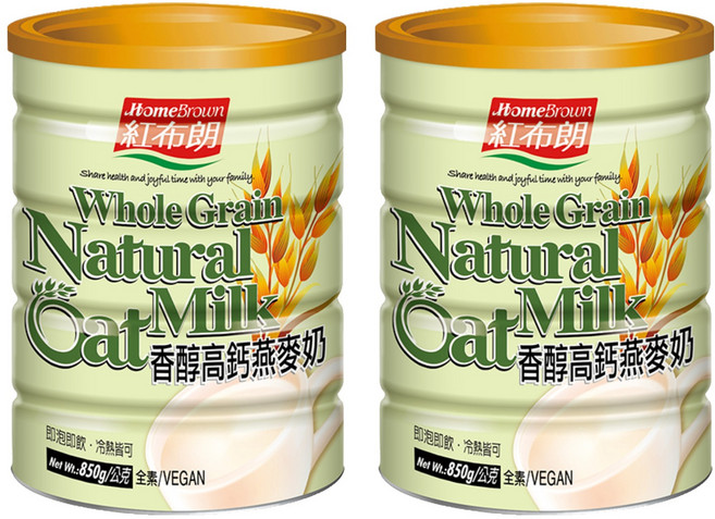 HomeBrown 紅布朗 香醇高鈣燕麥奶, 850g, 2罐