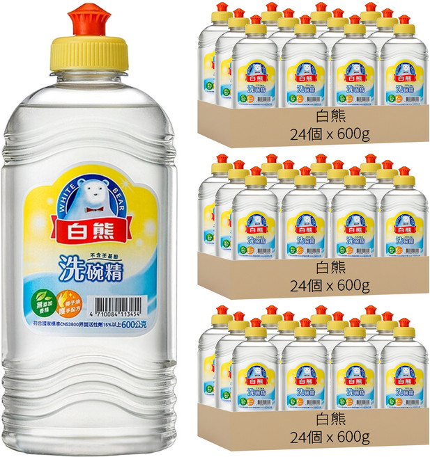 白熊 洗碗精, 600g, 72瓶