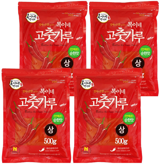 Bok2Nefood 辣椒粉 溫和原味 辣炒年糕用, 500g, 4包