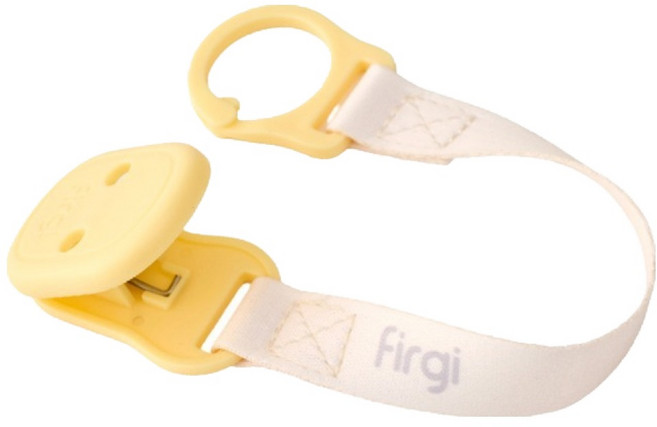 Firgi 嬰兒奶嘴夾帶, 1個, 奶油黃