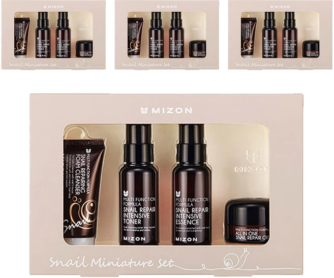 미즈온 스네일 리페어 라인 미니어쳐 여행용 4종 세트, 4세트 - 쿠팡