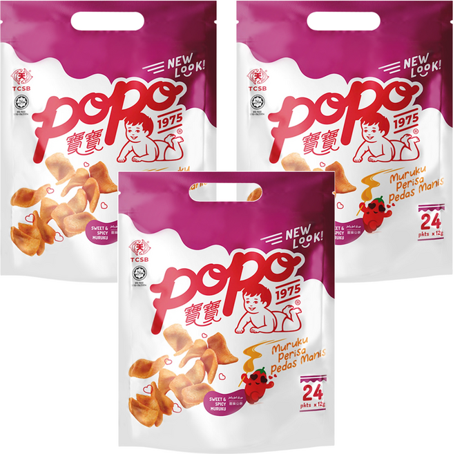 popo 寶寶 甜辣魚風味豆餅, 288g, 3袋