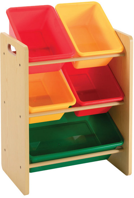 DELSUN 岱森城 五格玩具收納架 5506A, 繽紛彩虹, 1組