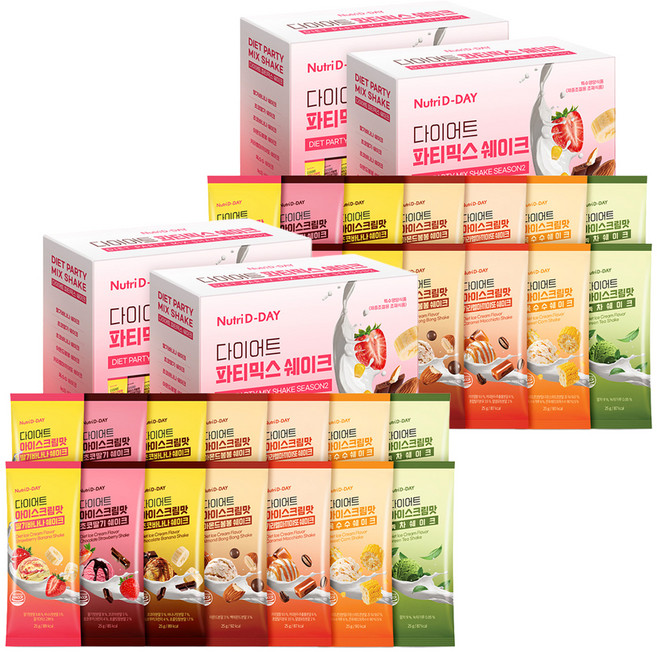 뉴트리디데이 다이어트 파티믹스 쉐이크 7종 세트, 350g, 4세트