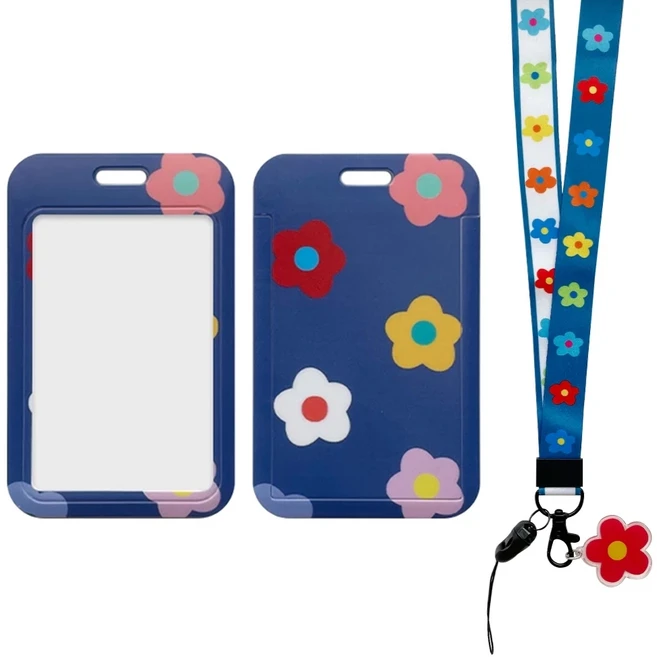 Timo 戀夏花漾 卡片吊牌掛繩組 PVC+ABS+布料, 湛藍色, 1組