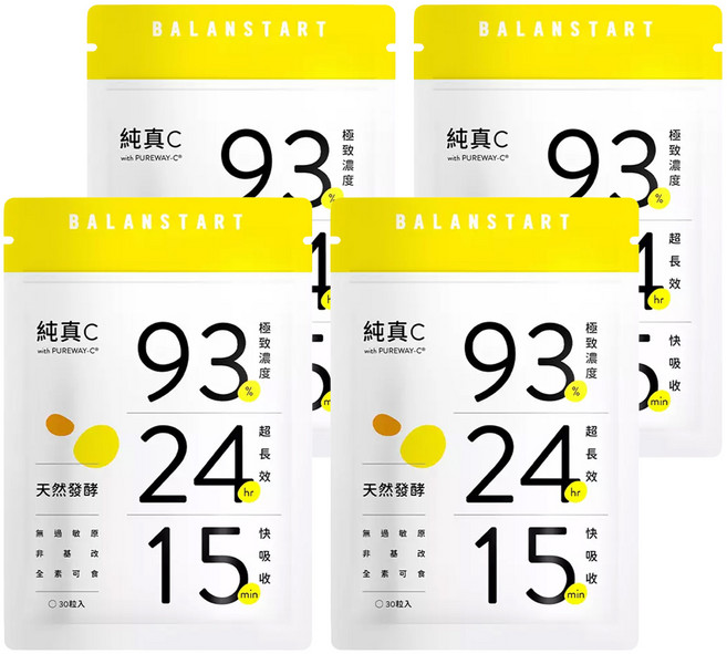 永豐 人可和 純真C膠囊 天然維他命C, 30顆, 18g, 4包