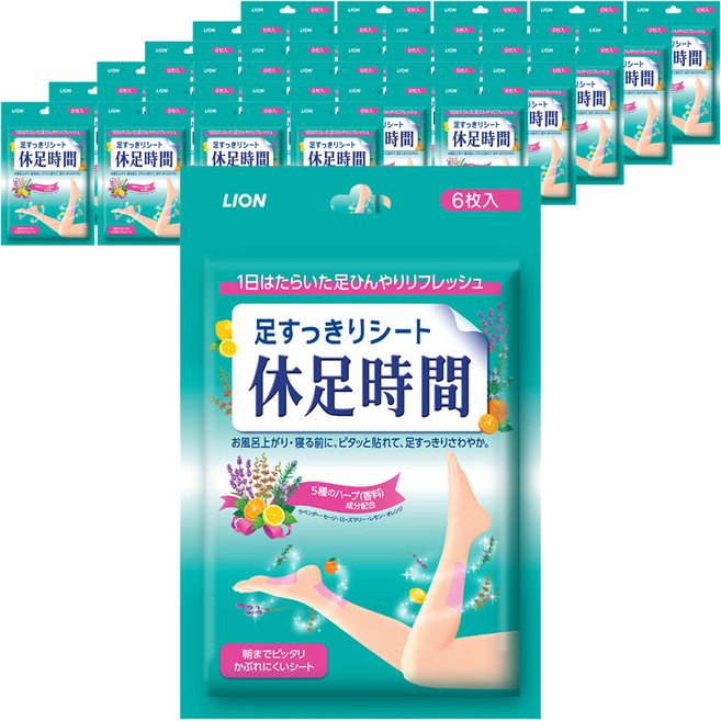 LION 獅王 休足時間 涼感貼片, 6入, 30個