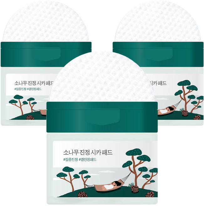 라운드랩 소나무 진정 시카 패드 195ml, 50개입, 3개