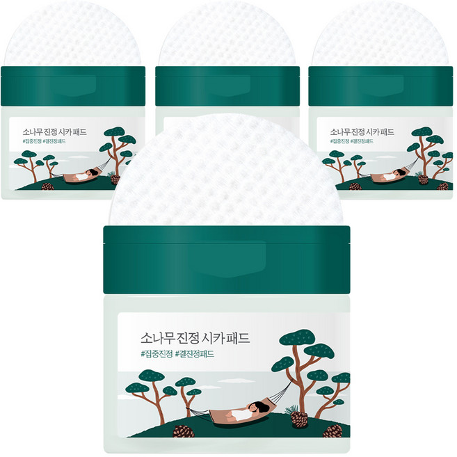 라운드랩 소나무 진정 시카 패드 195ml, 50개입, 4개