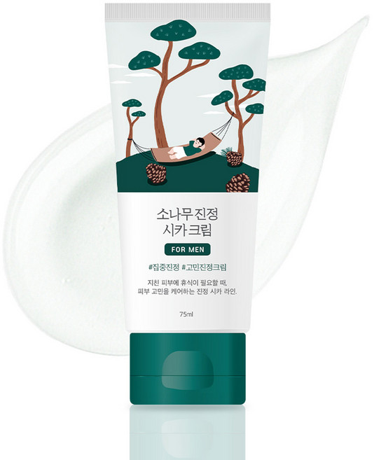 라운드랩 포 맨 소나무 진정 시카 크림, 75ml, 1개