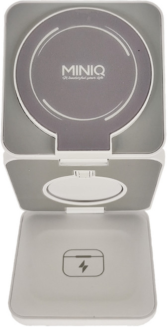 MiniQ 3in1 折疊式磁吸無線充電器座/磁吸充電座 WC-002 厚2.5 x 7 x 7cm 111g, 白色, 1個