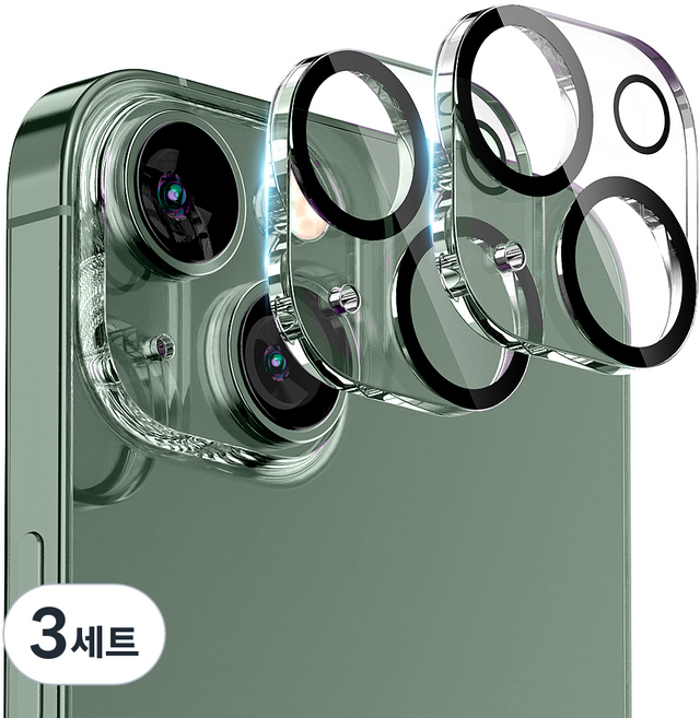 구스페리 빛번짐 차단 블랙써클 풀커버 휴대폰 카메라 강화유리 보호필름 2매, 3세트