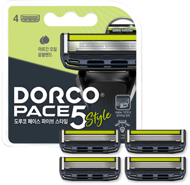 도루코 페이스 파이브 스타일 5중 면도날, 4개입, 1개