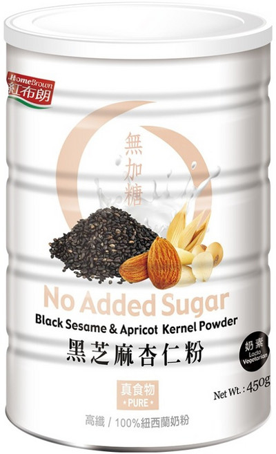 HomeBrown 紅布朗 黑芝麻杏仁粉, 450g, 1罐