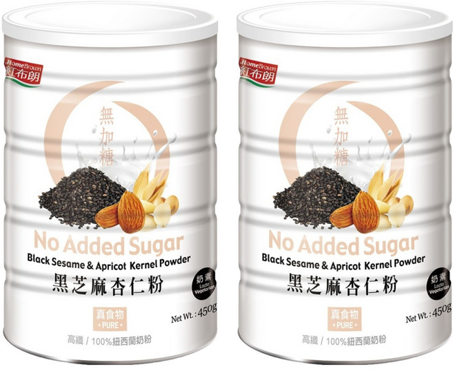 HomeBrown 紅布朗 黑芝麻杏仁粉, 450g, 2罐