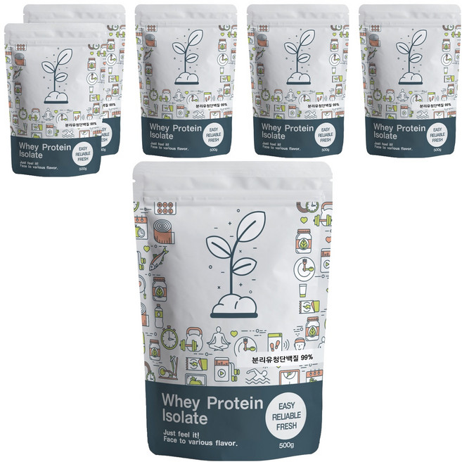 푸른빈 WPI 분리유청단백질 분말 가루, 500g, 6개