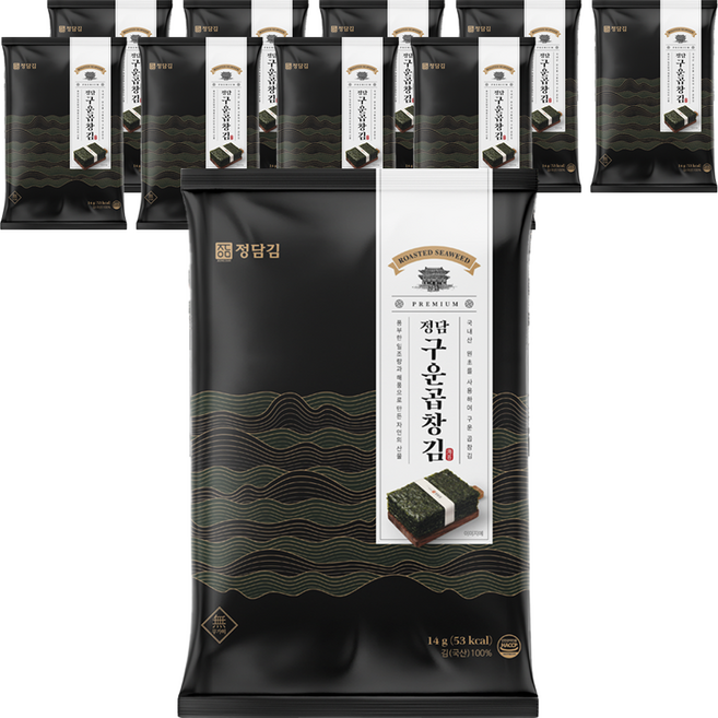 정담김 정담 구운 곱창김 5p, 14g, 10개