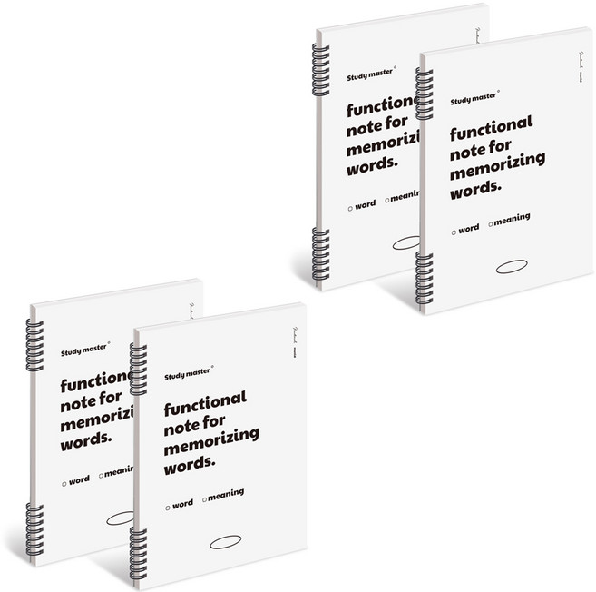 뮤니드 스프링 기능성 단어 암기장, 화이트, 4개