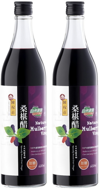 陳稼莊 桑椹醋 加糖, 600ml, 2瓶