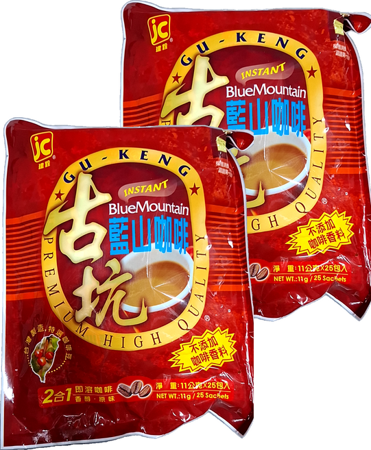JIAN CHUAN 建銓 古坑藍山2合1咖啡, 11g, 25包, 2袋