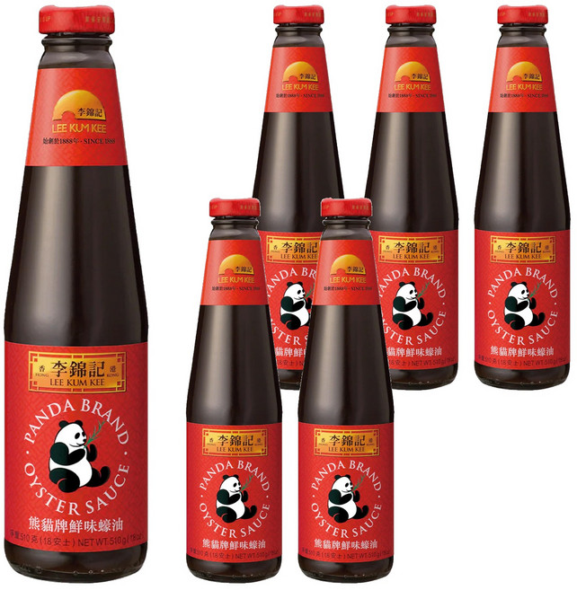 李錦記 熊貓牌鮮味蠔油 傳統熬煮蠔香 自然純正配方 多用途調味, 510g, 6瓶