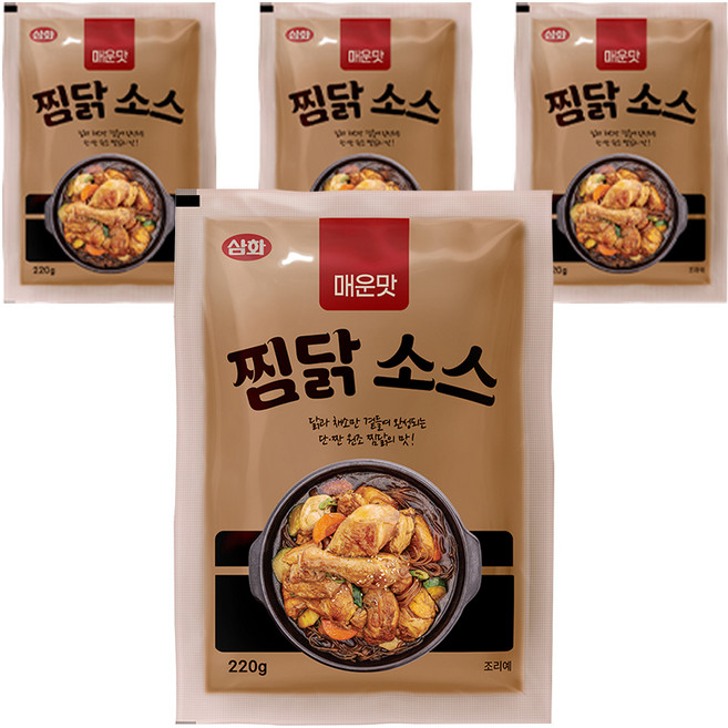 삼화식품 매운맛 찜닭소스, 220g, 4개