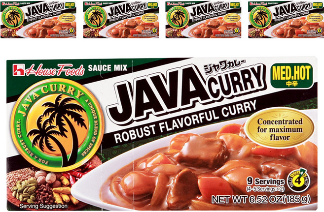 하우스푸즈 자바 카레 약간매운맛, 185g, 5개