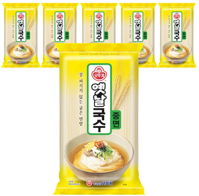 오뚜기옛날 국수 중면, 900g, 6개