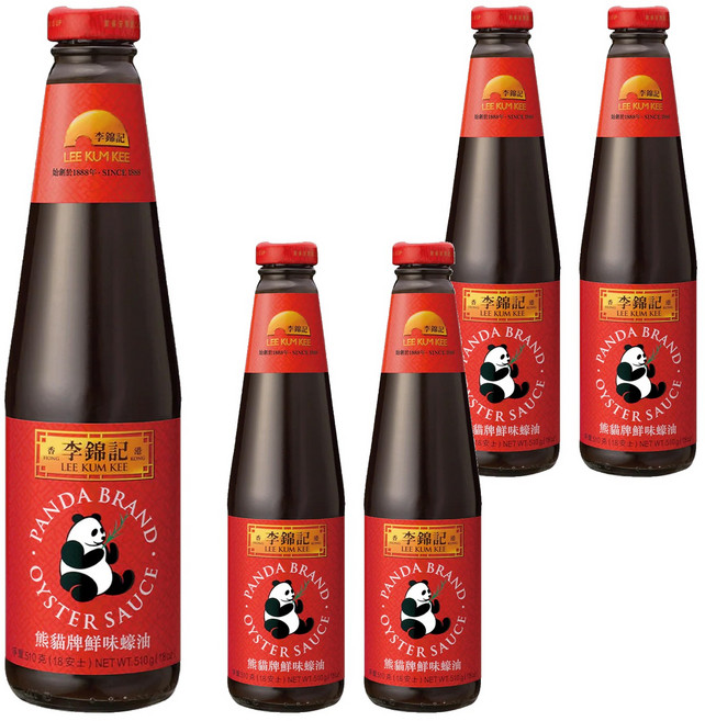 李錦記 熊貓牌鮮味蠔油 傳統熬煮蠔香 自然純正配方 多用途調味, 510g, 5瓶