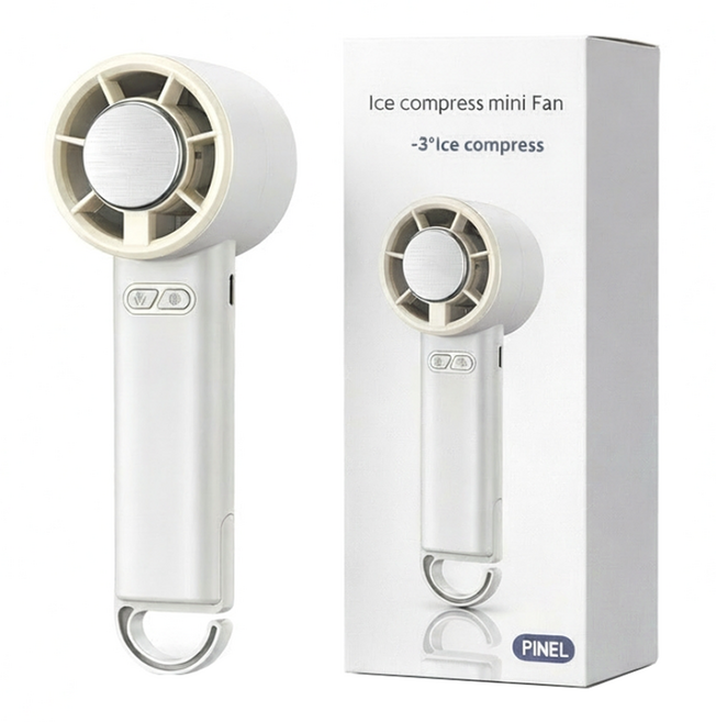 피넬 급속 냉각 아이스 휴대용 손 선풍기, 화이트