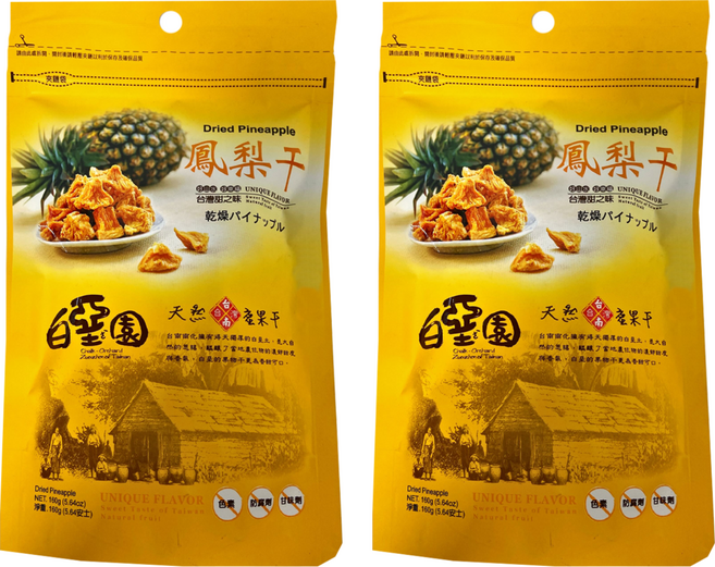 白堊園 金鑽鳳梨干, 120g, 2包