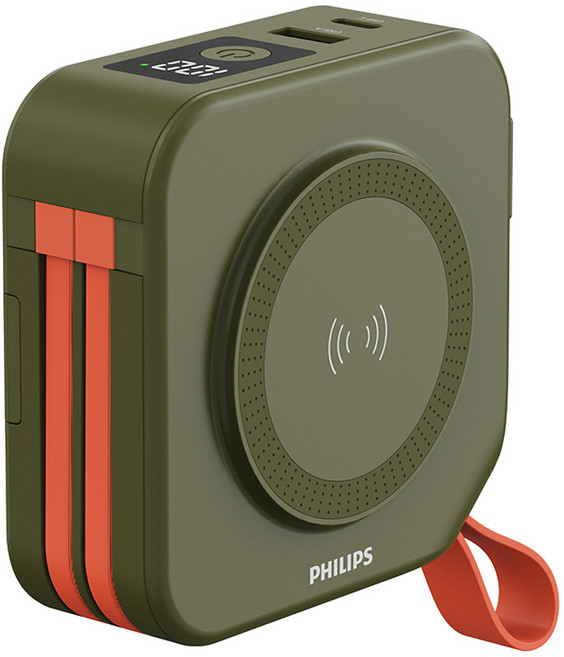 PHILIPS 飛利浦 十合一多功能行動電源 USB-A/USB-C, DLP4347C, 墨綠色