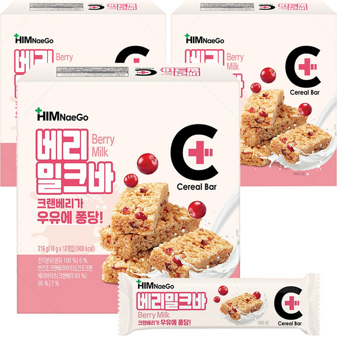 힘내고 베리밀크바 12p, 3개, 18g