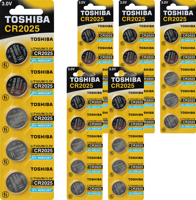 도시바 리튬 코인건전지 CR2025, 6개, 5개입