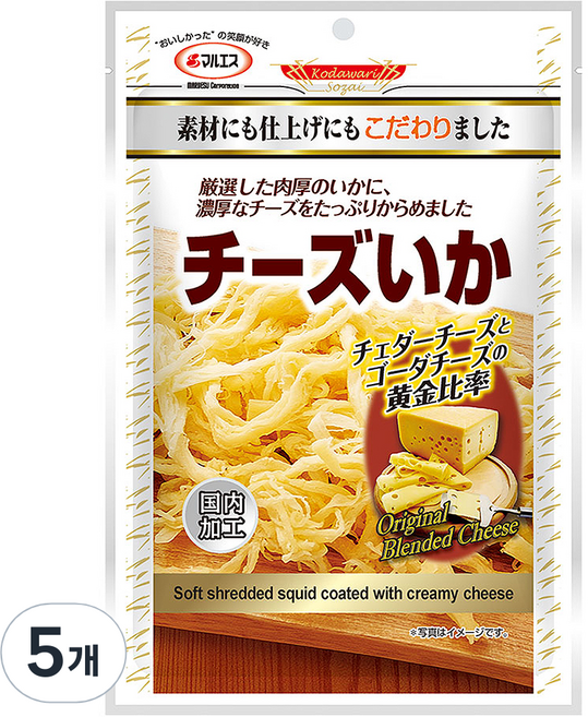마루에스 슈레드 치즈 오징어, 5개, 43g