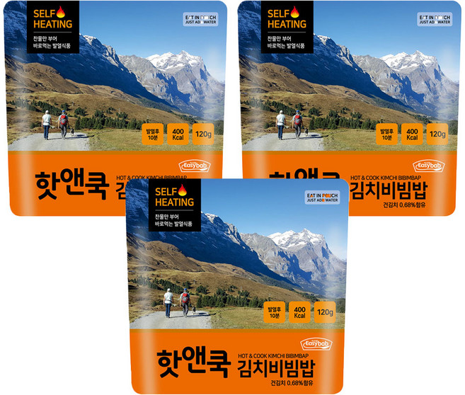 이지밥 핫앤쿡 김치비빔밥, 120g, 3개