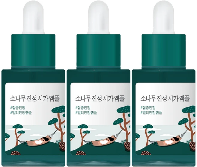 라운드랩 소나무 진정 시카 앰플, 30ml, 3개 - 쿠팡