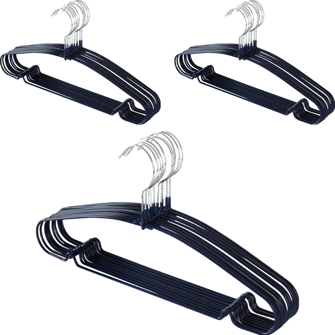 네이쳐리빙 논슬립 코팅 옷걸이, 네이비, 30개